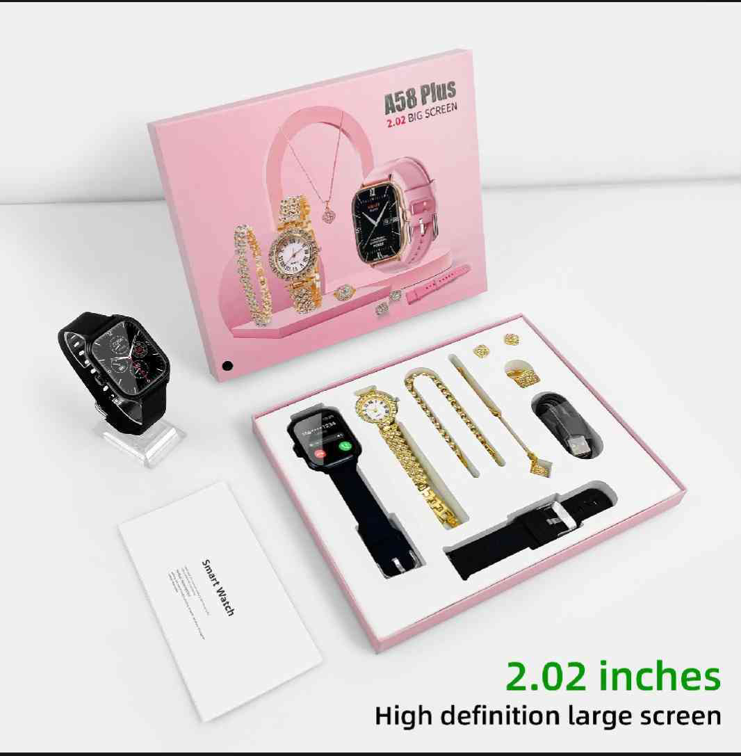 1747152324702_photo.jpg (1) A 58 Plus Calling Smart Watch with jewellery set for woman - Image 2