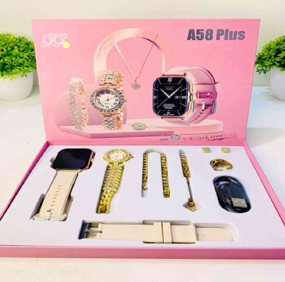 1747152324766_photo.jpg (1) A 58 Plus Calling Smart Watch with jewellery set for woman - Image 1